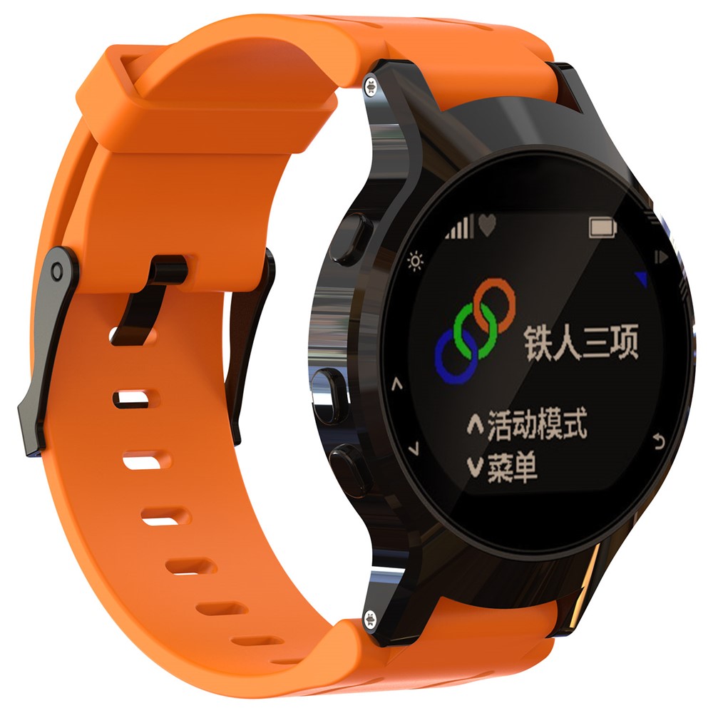 For Garmin Forerunner 225Flexible Silicone Wrist Watch Strap - Orange-3