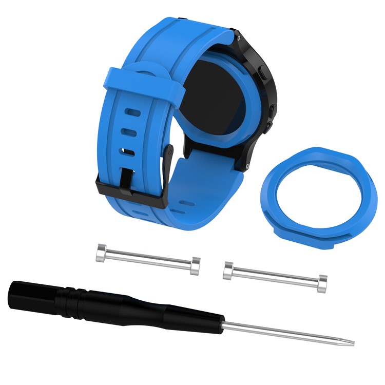 For Garmin Forerunner 225 Silicone Soft Watch Band Wrist Replacement Strap - Blue-1