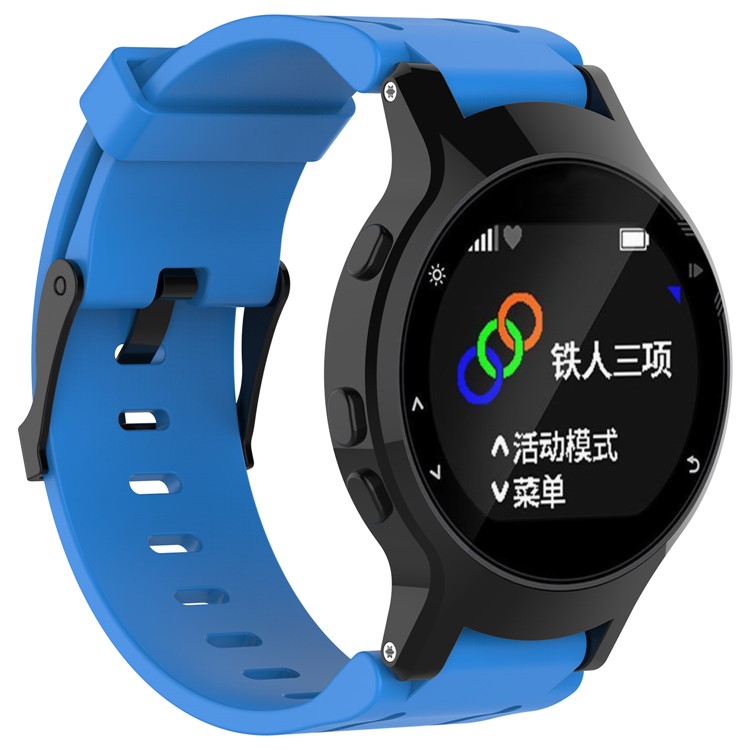 For Garmin Forerunner 225 Silicone Soft Watch Band Wrist Replacement Strap - Blue-2
