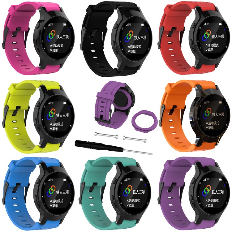 For Garmin Forerunner 225 Silicone Soft Watch Band Wrist Replacement Strap - Blue-4