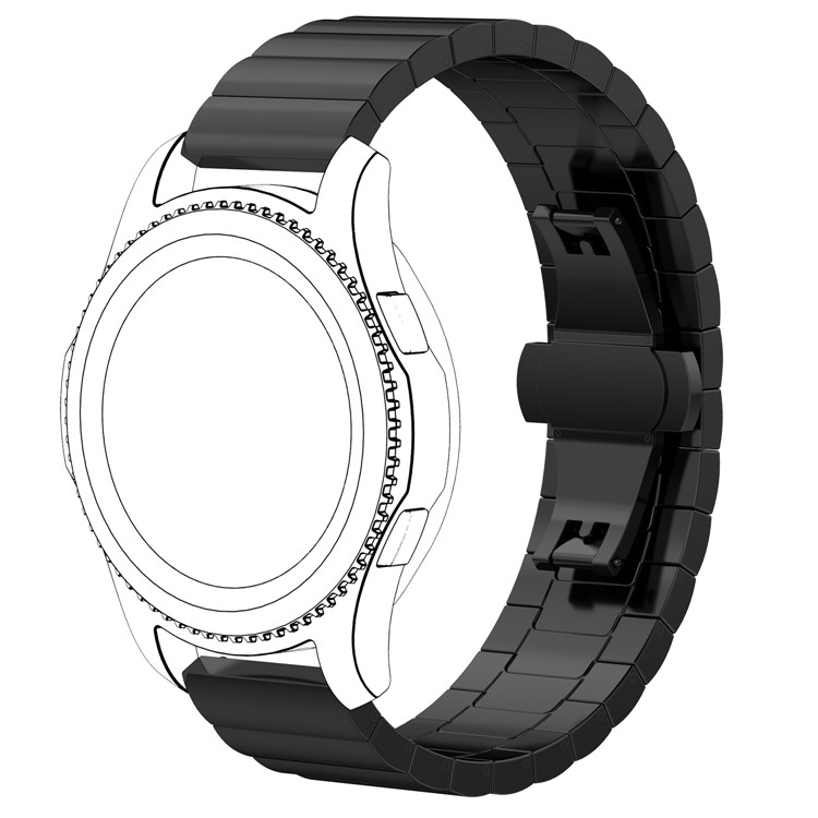 Solid Stainless Steel Link Chain Watch Band with Spring Bars for Samsung Gear S3 Frontier / S3 Classic - Black-2