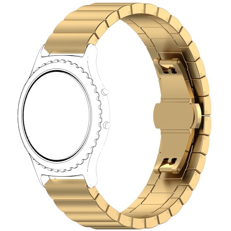 Butterfly Buckle Stainless Steel Watch Strap Replacement for Samsung Gear S2 - Gold Color-3