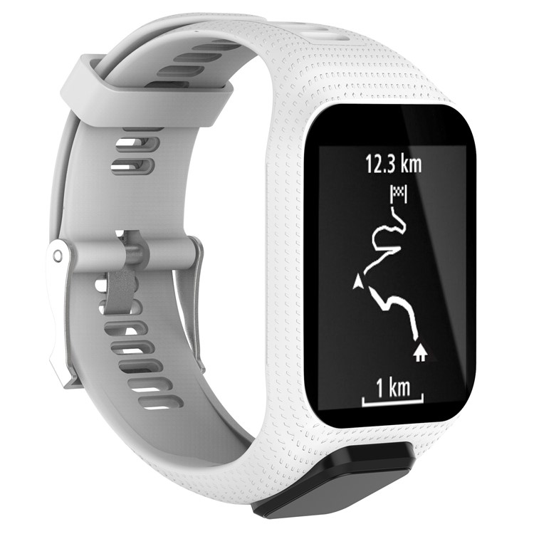 Reposição Ajustável Da Correia Do Relógio De Pulso De Silicone Para Tomtom 2/3 - Branco-2