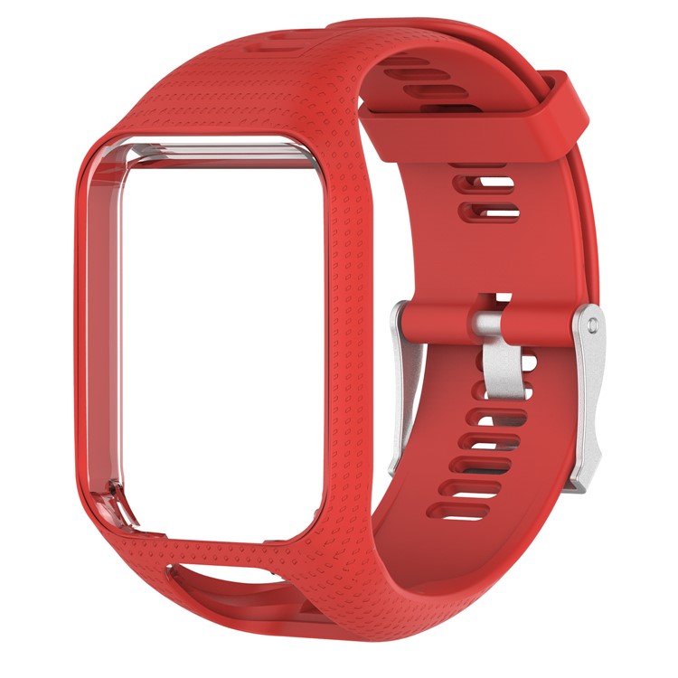 Soft Silicone Wrist Watch Band Strap for Tomtom 2/3 - Red-1