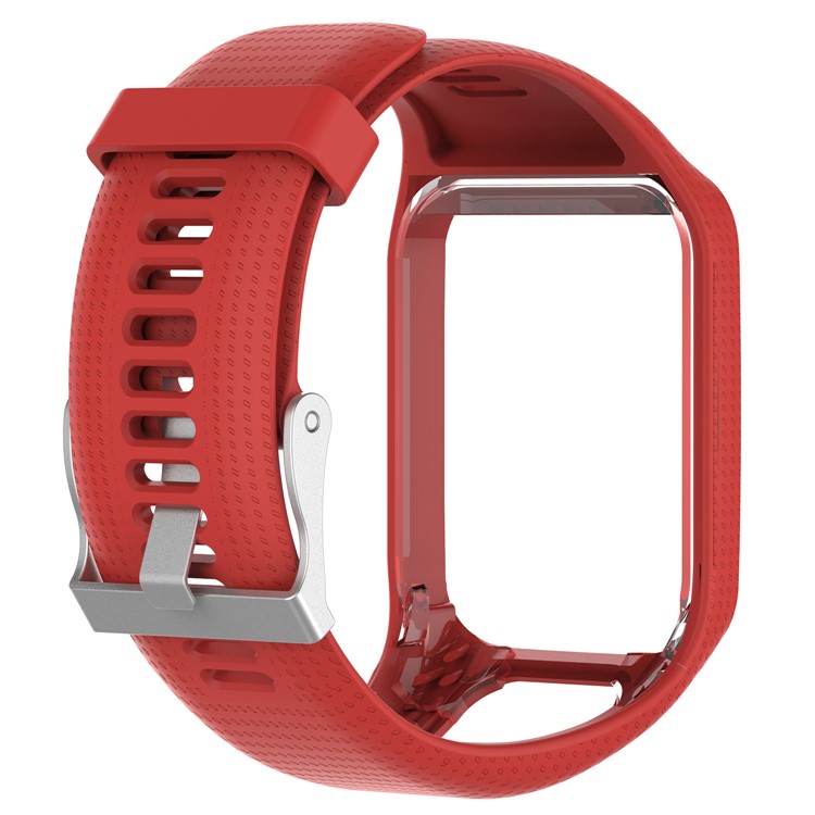 Soft Silicone Wrist Watch Band Strap for Tomtom 2/3 - Red-2