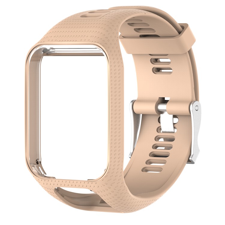 Adjustable Silicone Wrist Watch Band with Pin Buckle for Tomtom 2/3 - Khaki-1