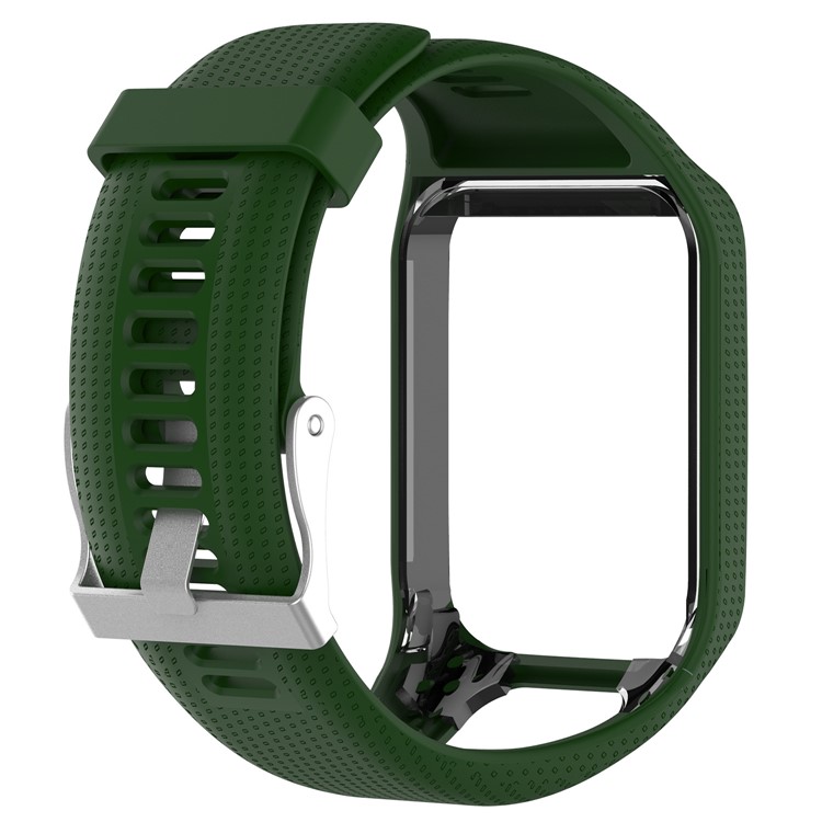 Para TomTom 2/3 Soft Silicone Watch Band Reemplazo - Verde Negruzco