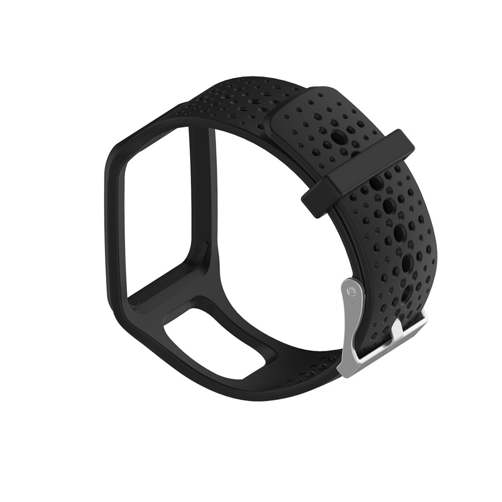 Sangle de Bracelet en Silicone en Silicone Pour Tomtom Multi-sport Runner 1 - le Noir-2