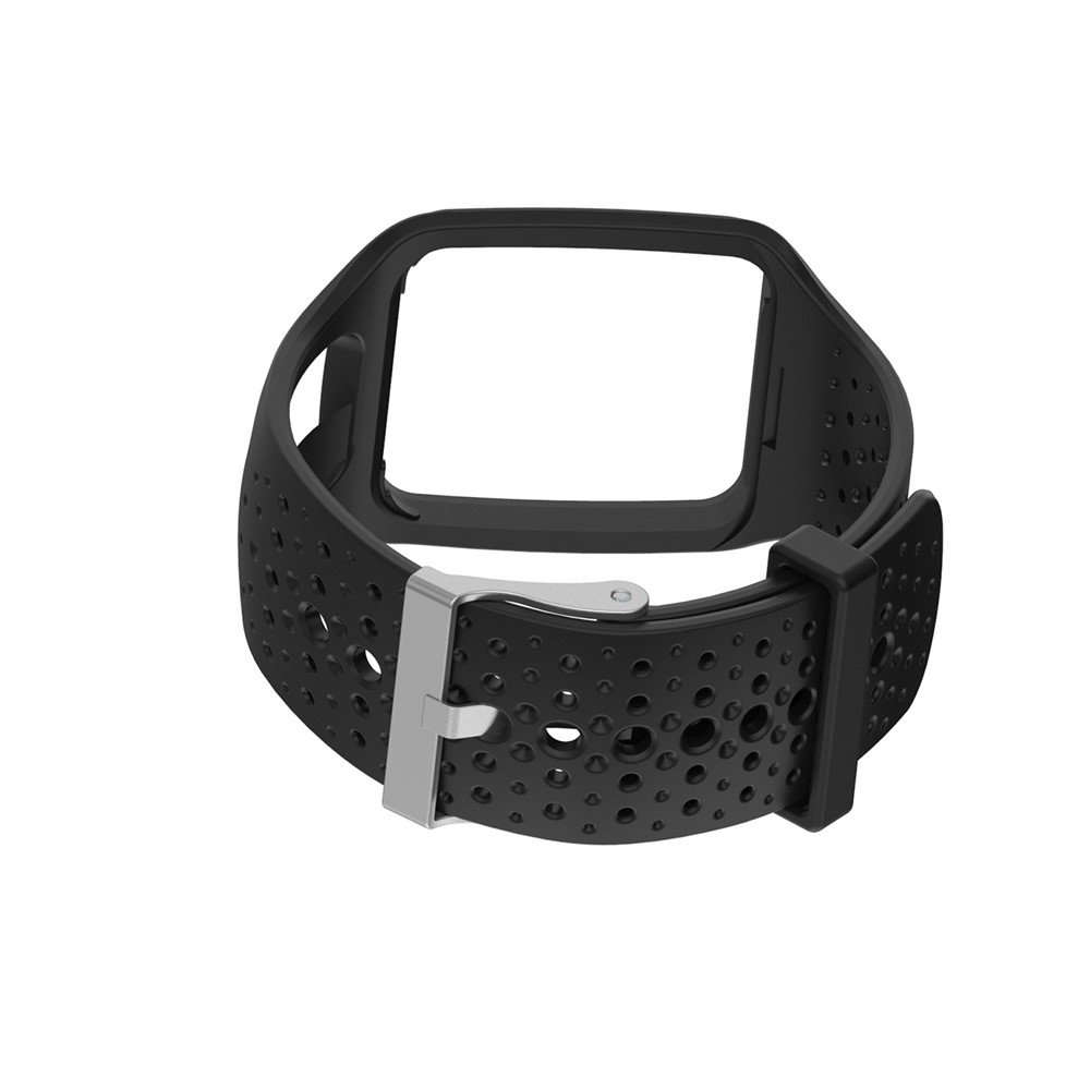 Sangle de Bracelet en Silicone en Silicone Pour Tomtom Multi-sport Runner 1 - le Noir-3