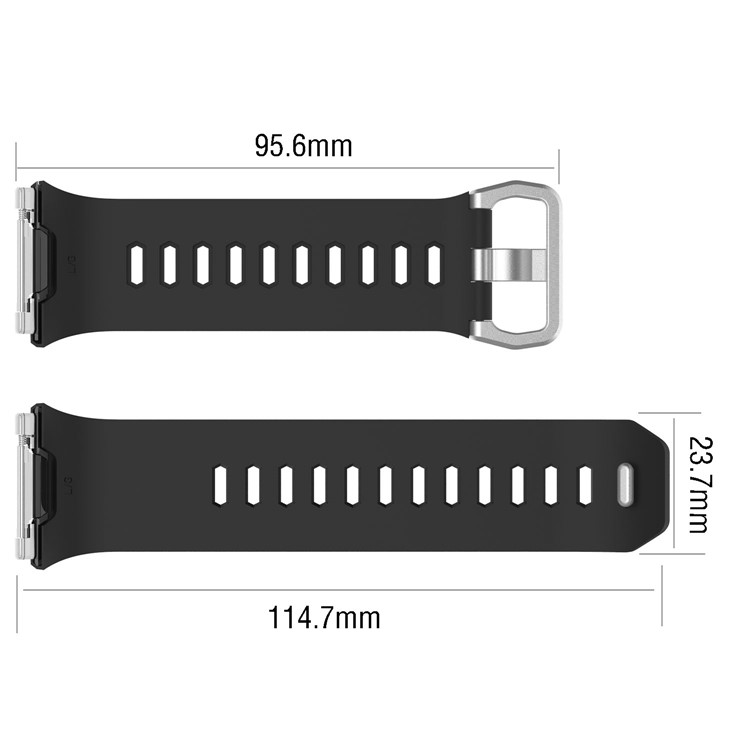 Soft Lozenge Pattern Silicone Wrist Watch Band Strap for Fitbit Ionic - Black-4