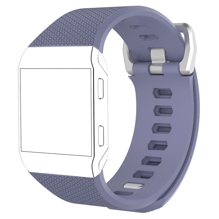 Slim Lozenge Pattern Silicone Wrist Watch Band Strap for Fitbit Ionic - Light Purple-1