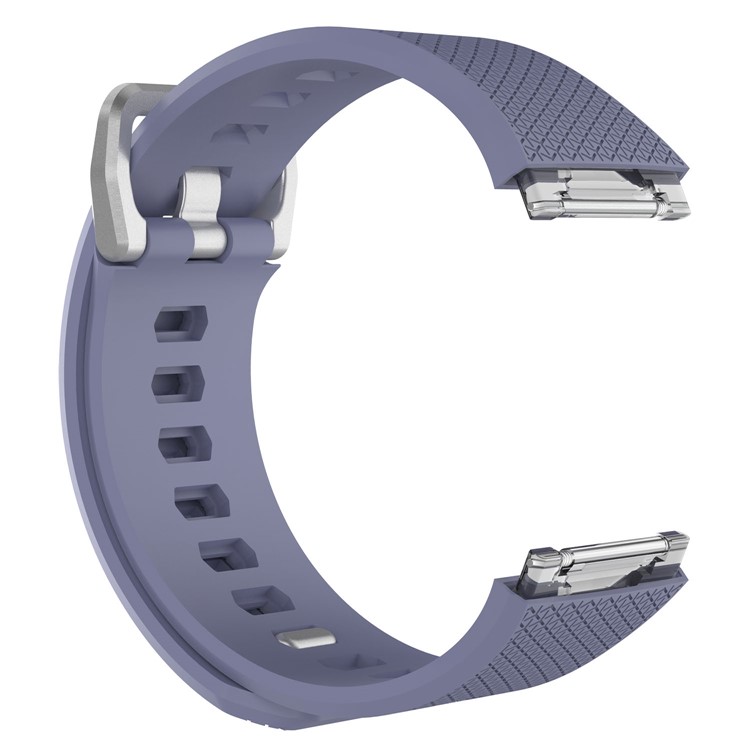 Slim Lozenge Pattern Silicone Wrist Watch Band Strap for Fitbit Ionic - Light Purple-2