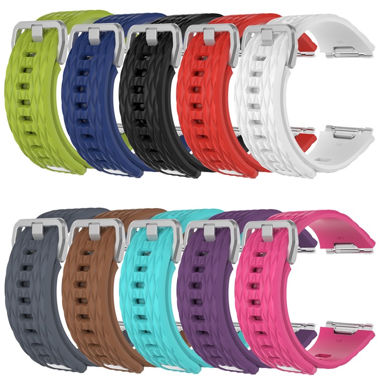 Dragon Scale Texture Soft Silicone Watch Strap for Fitbit Ionic - Black, Size: L-4