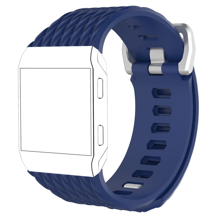 Dragon Scale Texture Adjustable Silicone Watch Band for Fitbit Ionic - Blue, Size: S-1