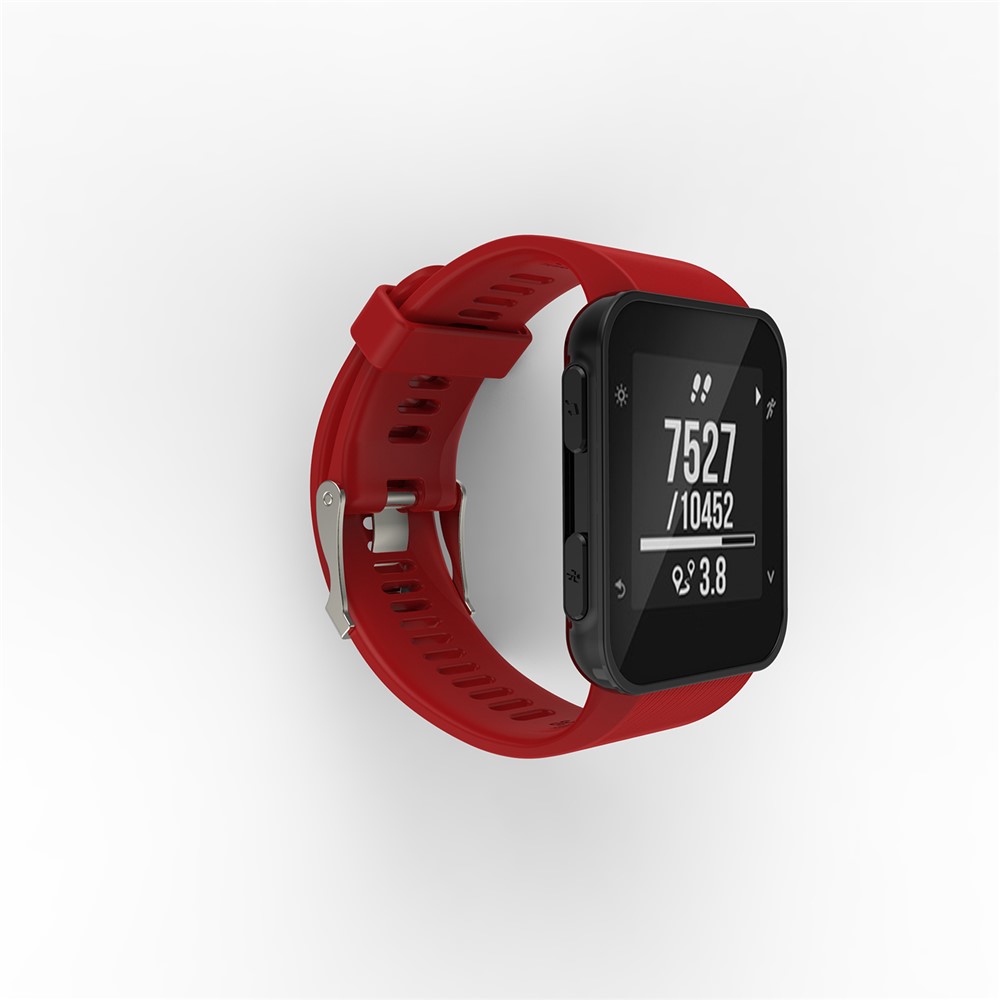 Metal Buckle Flexible Silicone Watch Strap Replacement for Garmin Forerunner 35 - Red-4