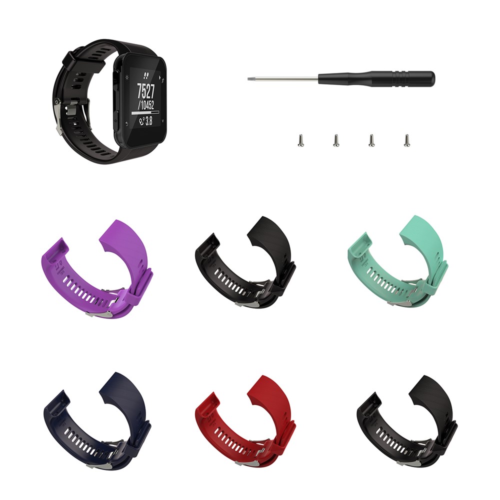 Correa de Reloj de Silicona Flexible Para Garmin Forerunner 35, Muñeca de Reemplazo Con Hebilla de Alfiler Ajustable - Rojo-5