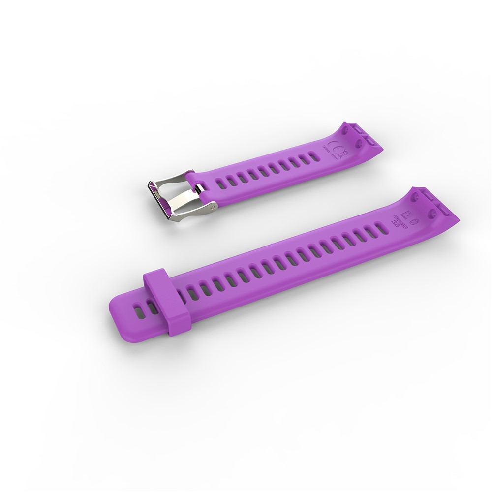 Flexible Silicone Metal Buckle Watch Band Strap for Garmin Forerunner 35 - Purple-4