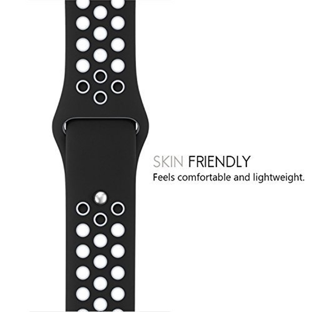 Breathable Hollow Holes Silicone Watch Strap for Apple Watch Series 4 40mm / Series 3 2 1 38mm - White-8