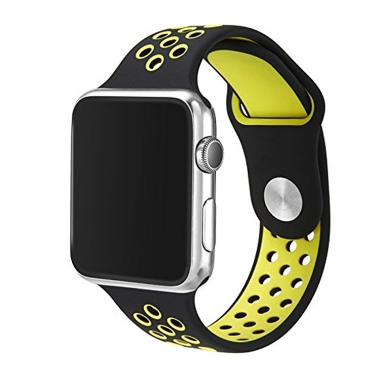 Breathable Hollow Holes Silicone Watchband for Apple Watch Series 4 40mm / Series 3 2 1 38mm - Green-2