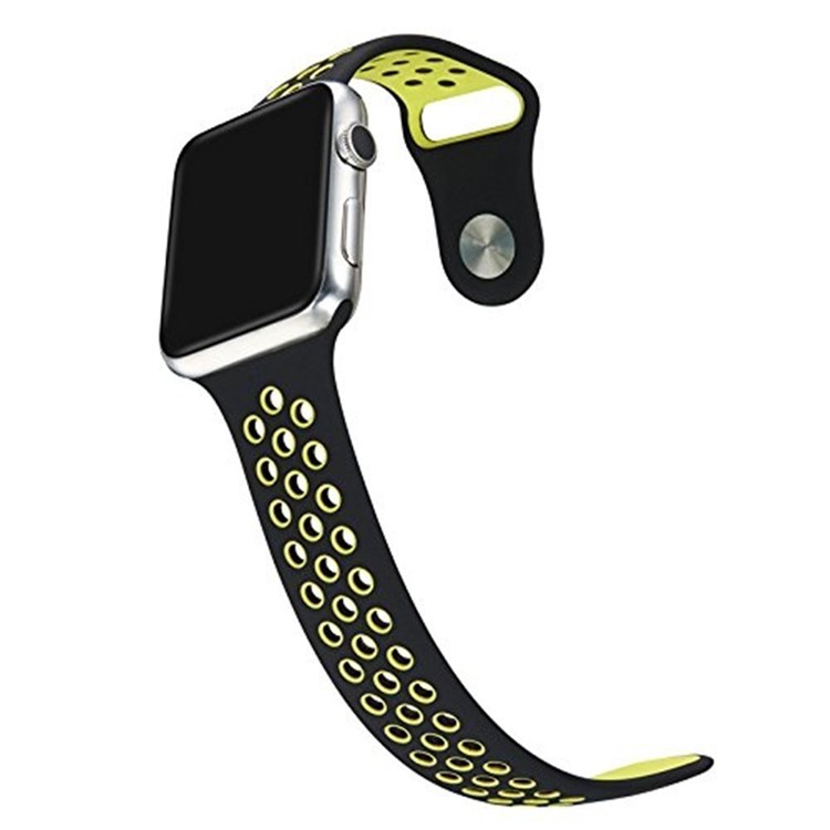 Breathable Hollow Holes Silicone Watchband for Apple Watch Series 4 40mm / Series 3 2 1 38mm - Green-4