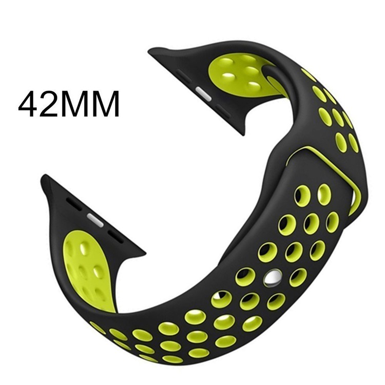 Breathable Hollow Holes Silicone Watchband for Apple Watch Series 4 40mm / Series 3 2 1 38mm - Green-5
