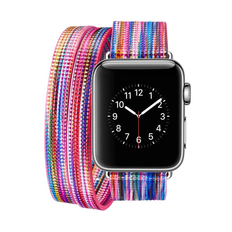 Doppel-Tour Lederarmband Ersatz Für Apple Watch-Serie 3/2/1 42mm - Mehrfarbig-1
