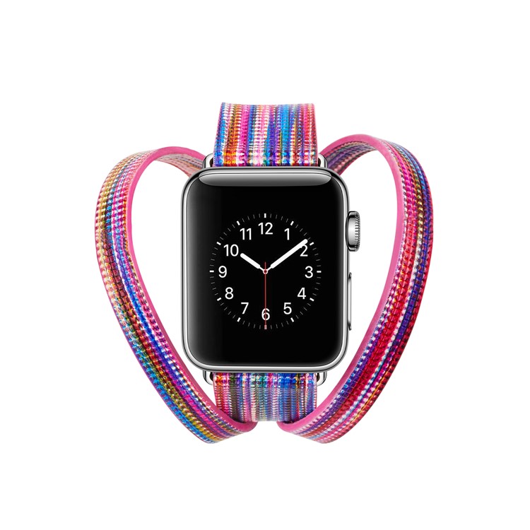 Doppel-Tour Lederarmband Ersatz Für Apple Watch-Serie 3/2/1 42mm - Mehrfarbig-3