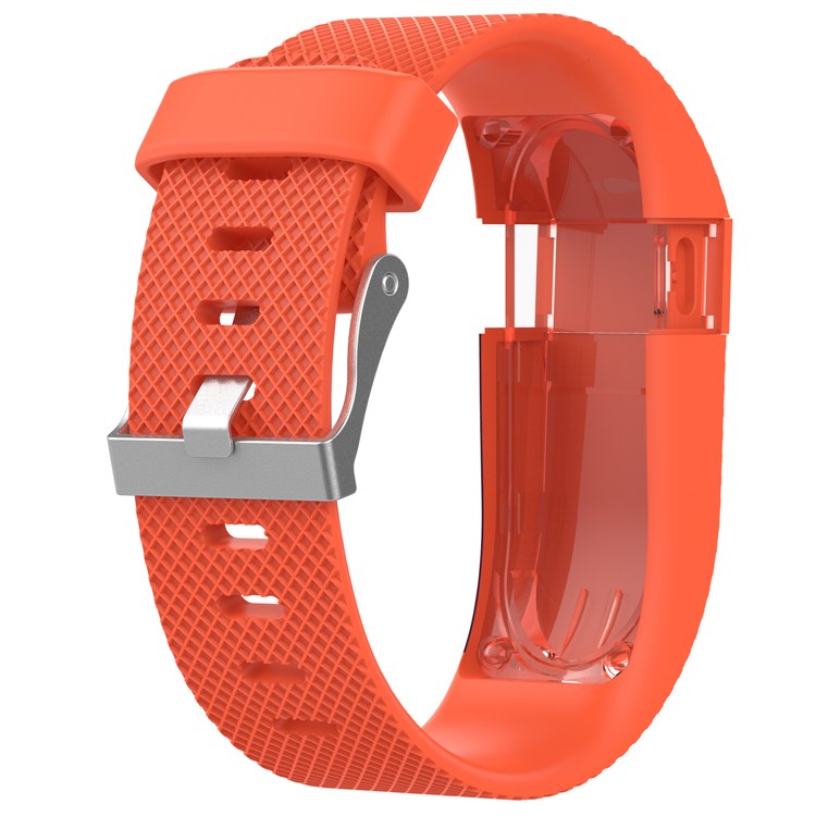 Soft Silicone Wrist Watch Band with Installation Tools for Fitbit Charge HR - Orange / Size: L-3