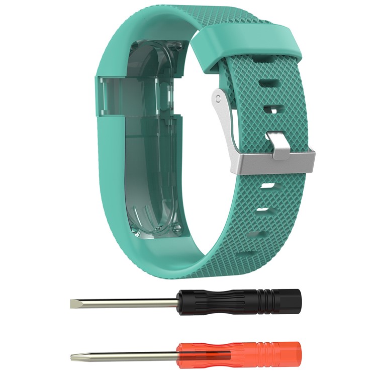 Silicone Flexible Watch Band Replacement for Fitbit Charge HR - Cyan / Size: S-1