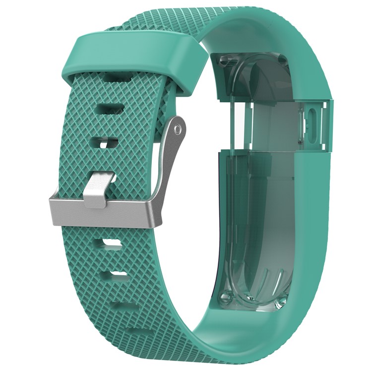 Soft Silicone Watch Band Replacement for Fitbit Charge HR - Cyan / Size: L-3