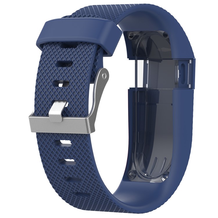 For Fitbit Charge HR Soft Silicone Wrist Watch Band Strap - Dark Blue / Size: L-3
