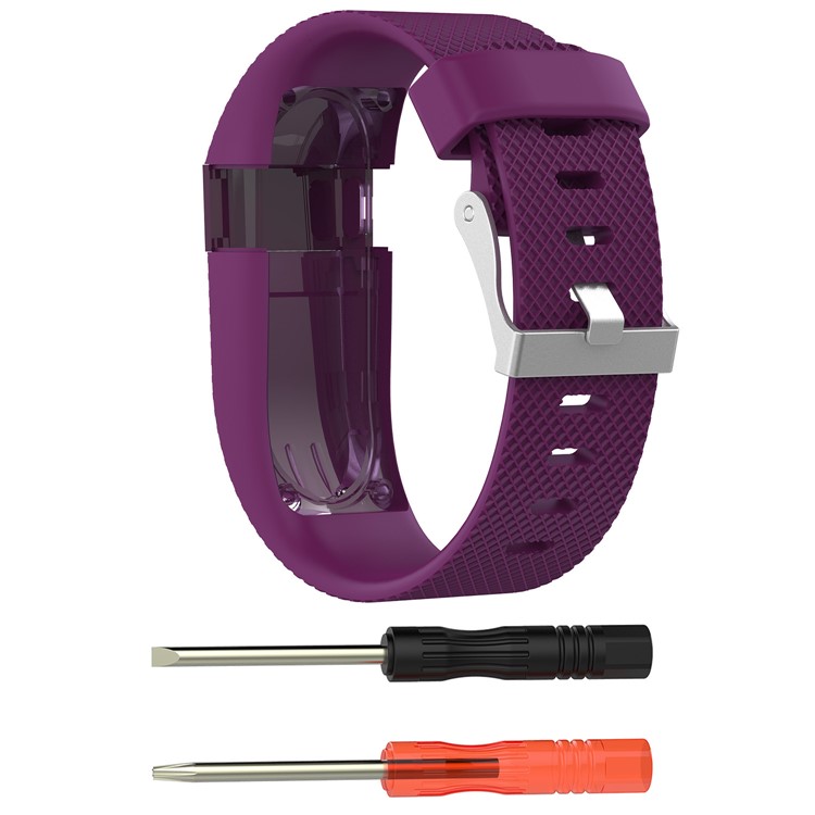 Silicone Replacement Watch Band for Fitbit Charge HR - Dark Purple / Size: S-1
