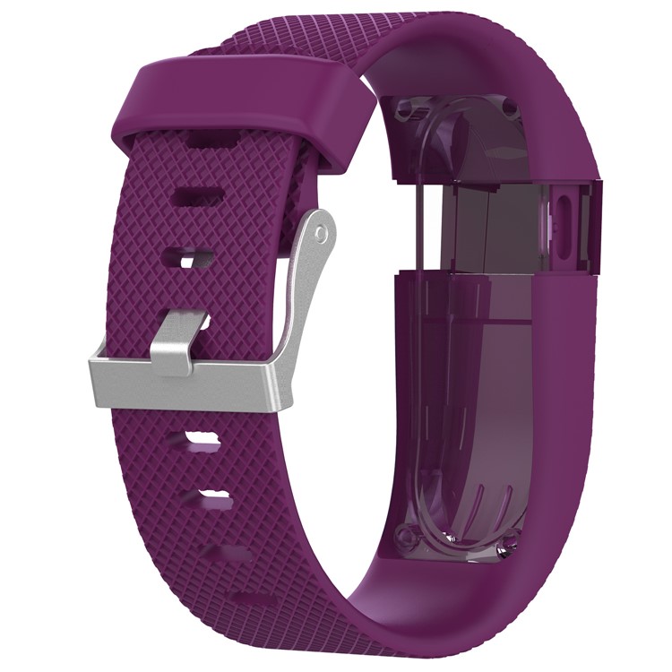 Silicone Replacement Watch Band for Fitbit Charge HR - Dark Purple / Size: S-3