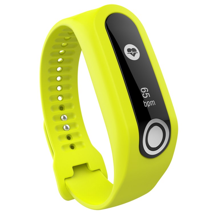 For TomTom Touch Flexible Silicone Wrist Watch Band Strap - Yellowgreen-3