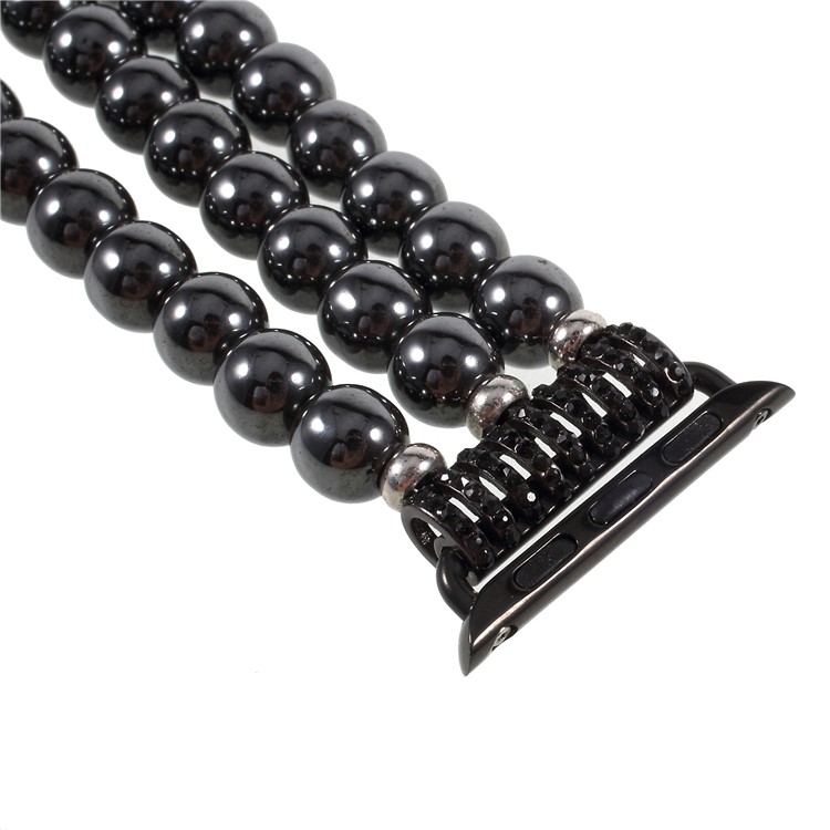 XINCUCO Luxury Hematite Decor Elastic Stretch Watch Band Bracelet for Apple Watch Series 3/2/1 42mm-4