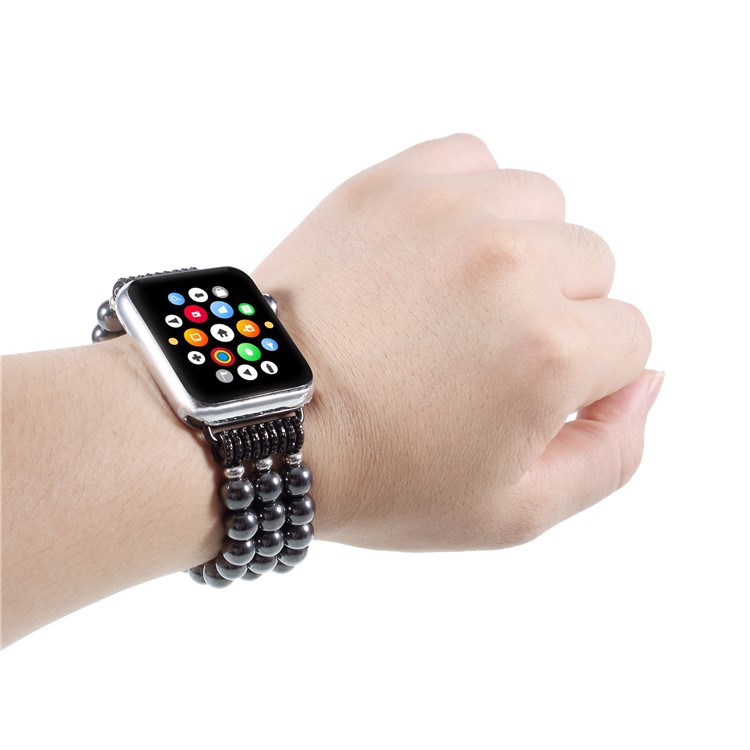 XINCUCO Luxus Hämatit Dekor Elastische Stretch Armband Armband Für Apple Watch Serie 3/2/1 38mm-7