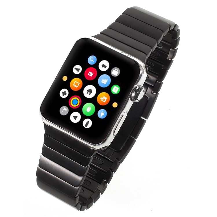 XINCUCO 316L Stainless Steel Watch Strap with Butterfly Buckle for Apple Watch Series 3/2/1 42mm - Black-7