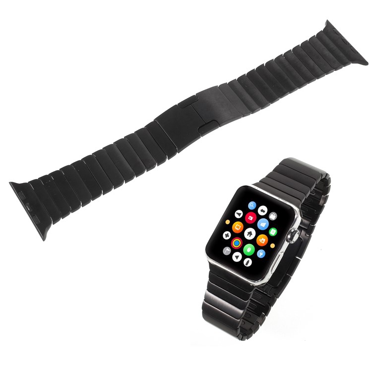 XINCUCO Schmetterling Schnalle Edelstahl Smart Armband Für Apple Watch-Serie 3/2/1 38mm - Schwarz-2