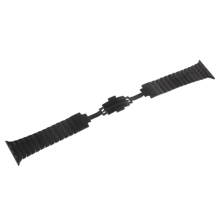 XINCUCO Schmetterling Schnalle Edelstahl Smart Armband Für Apple Watch-Serie 3/2/1 38mm - Schwarz-4