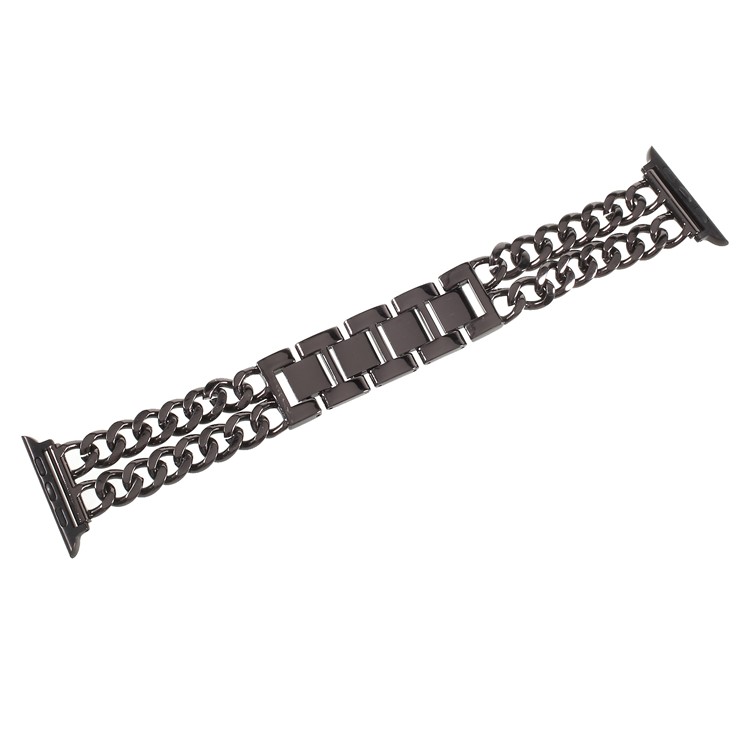 XINCUCO Luxury Metal Cowboy Chain Watch Bands for Apple Watch Series 4 44mm / Series 3 2 1 42mm - Black-1