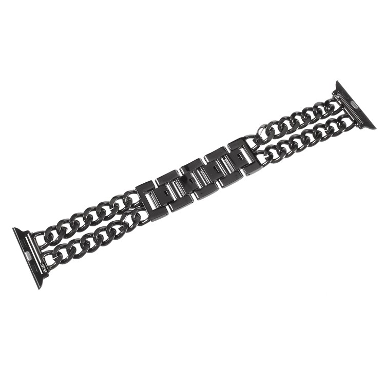 XINCUCO Luxury Metal Cowboy Chain Watch Bands for Apple Watch Series 4 44mm / Series 3 2 1 42mm - Black-6