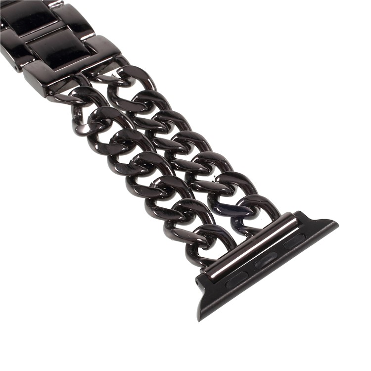 XINCUCO Luxury Metal Cowboy Chain Watch Strap for Apple Watch Series 3/2/1 38mm - Black-3