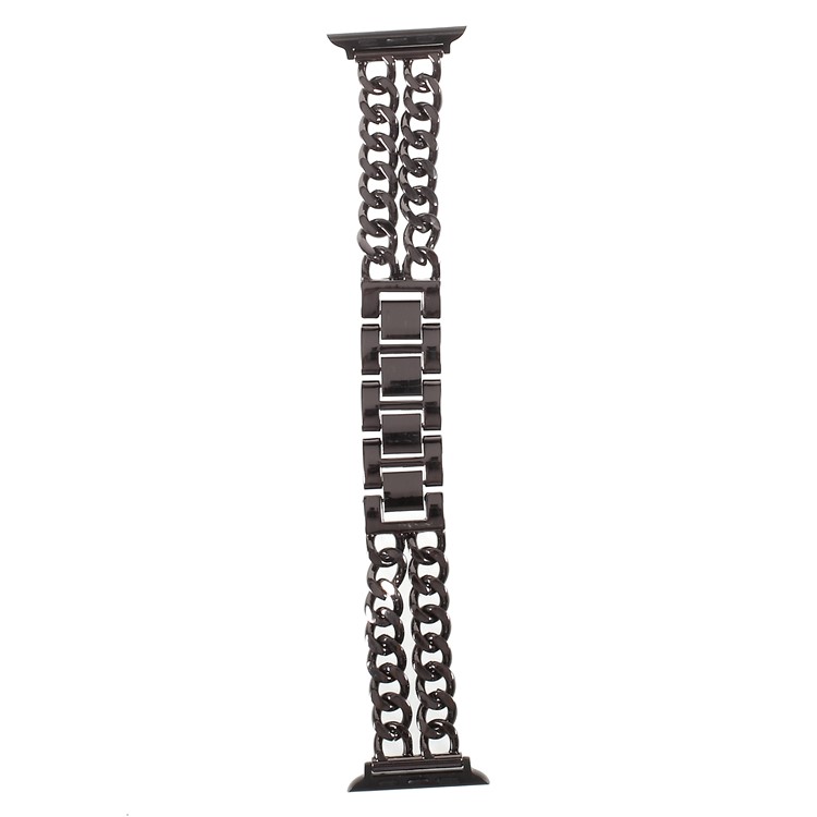 XINCUCO Luxury Metal Cowboy Chain Watch Strap for Apple Watch Series 3/2/1 38mm - Black-5