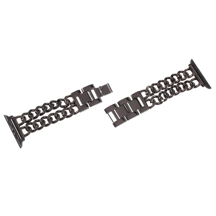 XINCUCO Luxury Metal Cowboy Chain Watch Strap for Apple Watch Series 3/2/1 38mm - Black-7