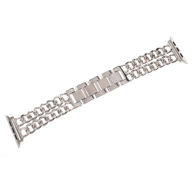 XINCUCO Luxury Metal Cowboy Chain Watchband for Apple Watch Series 4 40mm / Series 3 2 1 38mm - Silver Color-1