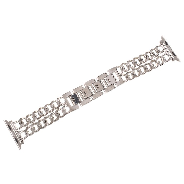 XINCUCO Luxury Metal Cowboy Chain Watchband for Apple Watch Series 4 40mm / Series 3 2 1 38mm - Silver Color-2
