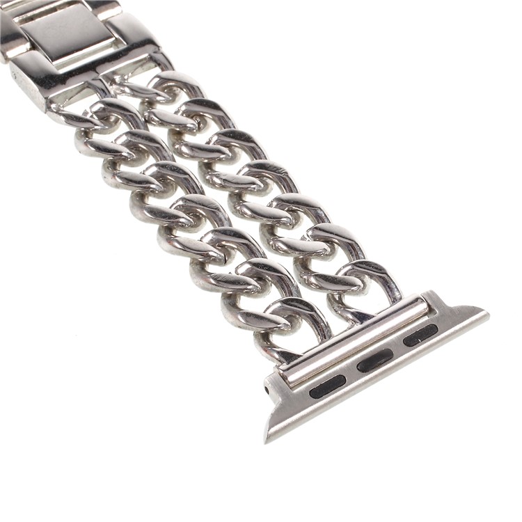 XINCUCO Luxury Metal Cowboy Chain Watchband for Apple Watch Series 4 40mm / Series 3 2 1 38mm - Silver Color-4