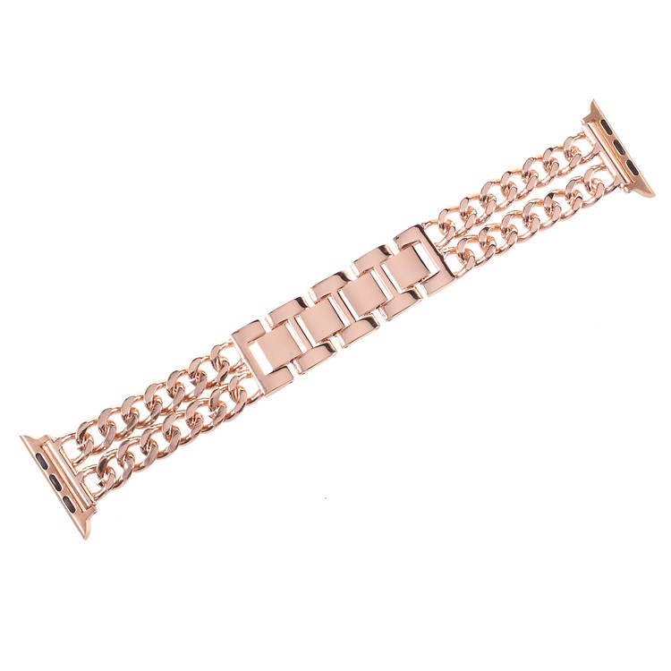 XINCUCO Luxury Metal Cowboy Chain Watch Braclet for Apple Watch Series 4 40mm / Series 3 2 1 38mm - Rose Gold Color-1