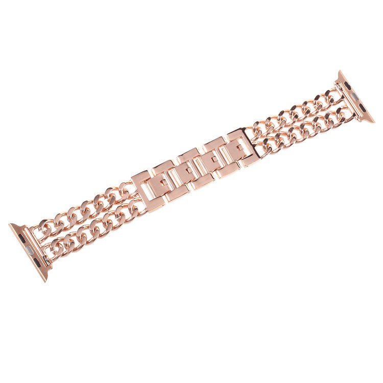 XINCUCO Luxury Metal Cowboy Chain Watch Braclet for Apple Watch Series 4 40mm / Series 3 2 1 38mm - Rose Gold Color-2