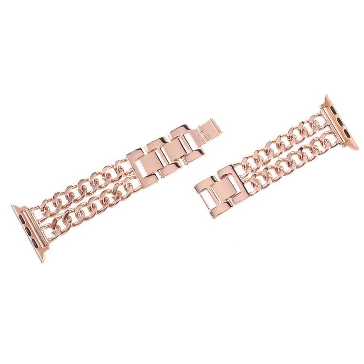 XINCUCO Luxury Metal Cowboy Chain Watch Braclet for Apple Watch Series 4 40mm / Series 3 2 1 38mm - Rose Gold Color-4